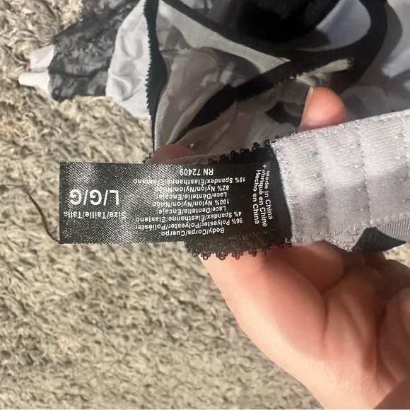 3/$15 Elegant Black and Gray Lace Chemise - Picture 2 of 3